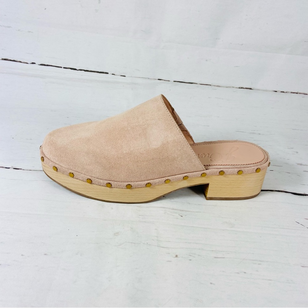 J. Crew Shoes Women’s 10.5 Pink Dacota Mules‎ Clog Suede Wooden Heel Studded.